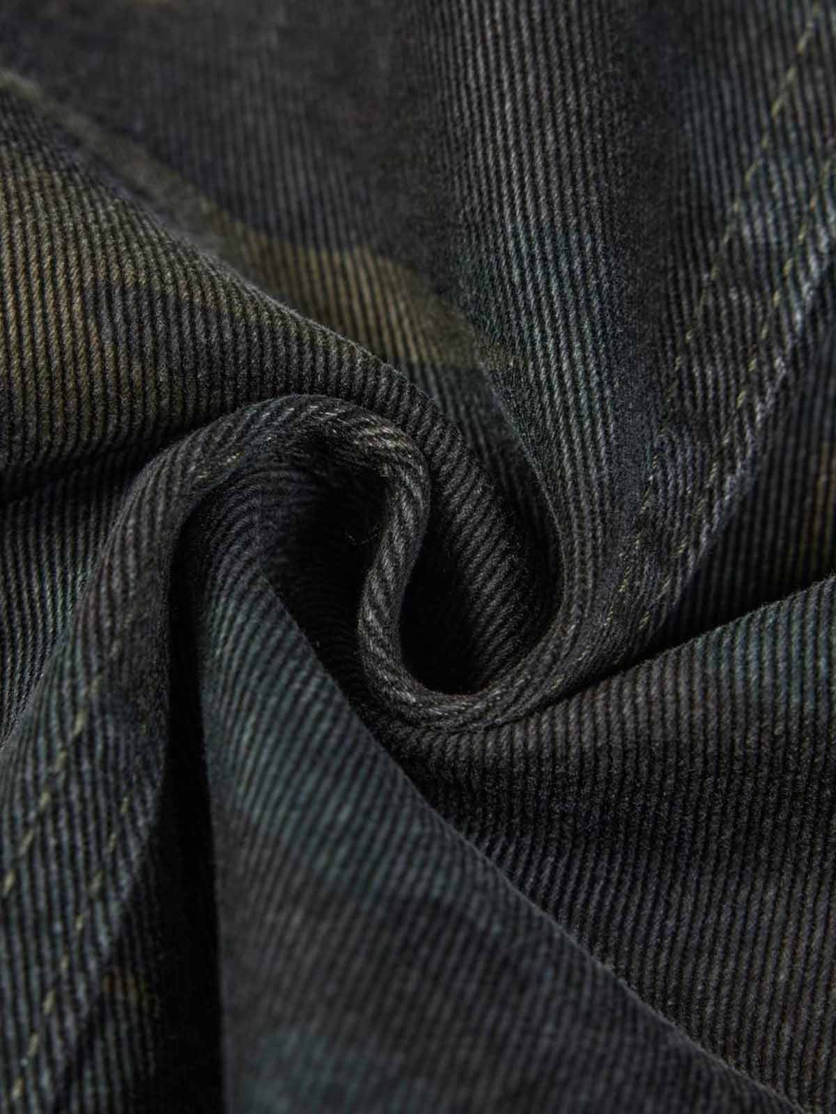 Distressed Camo Snap-Button Stand-Collar Jacket