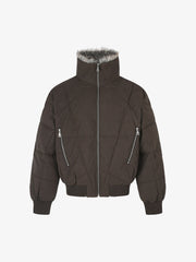Faux-Fur Trim Quilted Puffer Coat