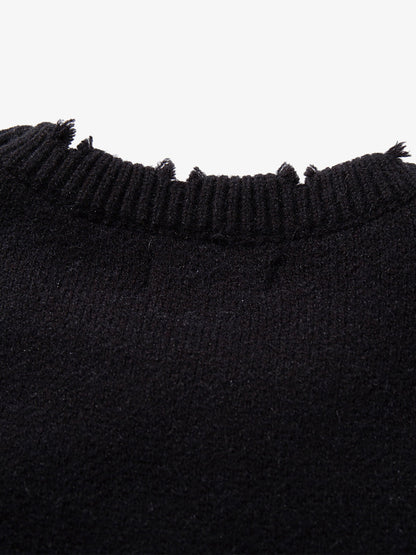 Skull Pattern Knit Sweater - Trendy and Cozy for Casual Wear 