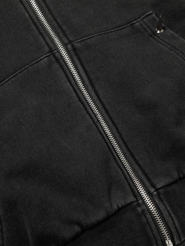 Spike Stud Detail Zip Up Hoodie 