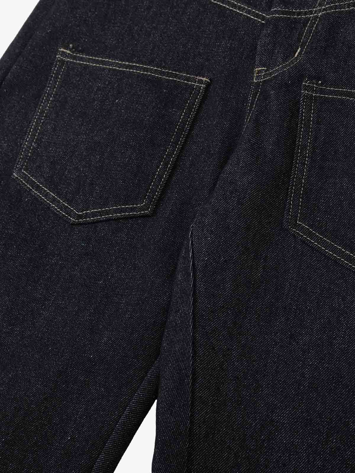 Thorn Pattern Embroidery Barrel Baggy Jeans