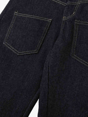 Thorn Pattern Embroidery Barrel Baggy Jeans