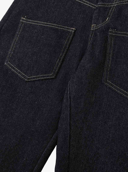 Thorn Pattern Embroidery Barrel Baggy Jeans