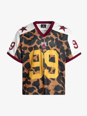 99 Number Leopard Print V-neck Jersey