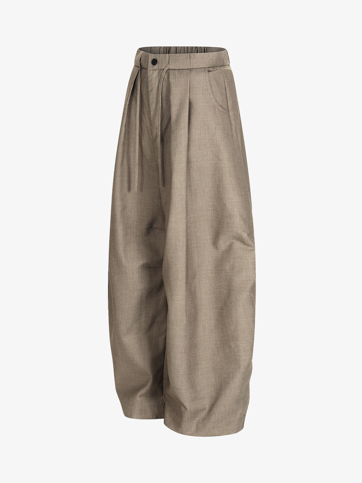 Pleated Drawstring Scimitar Track Pants 