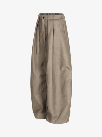 Pleated Drawstring Scimitar Track Pants 