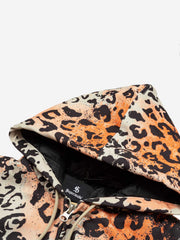 Leopard Embroidered Padded Hooded Jacket