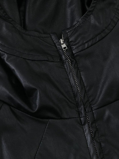 Stylish Black Puffer Jacket with High Neck and Bubble Sleeves for Women 