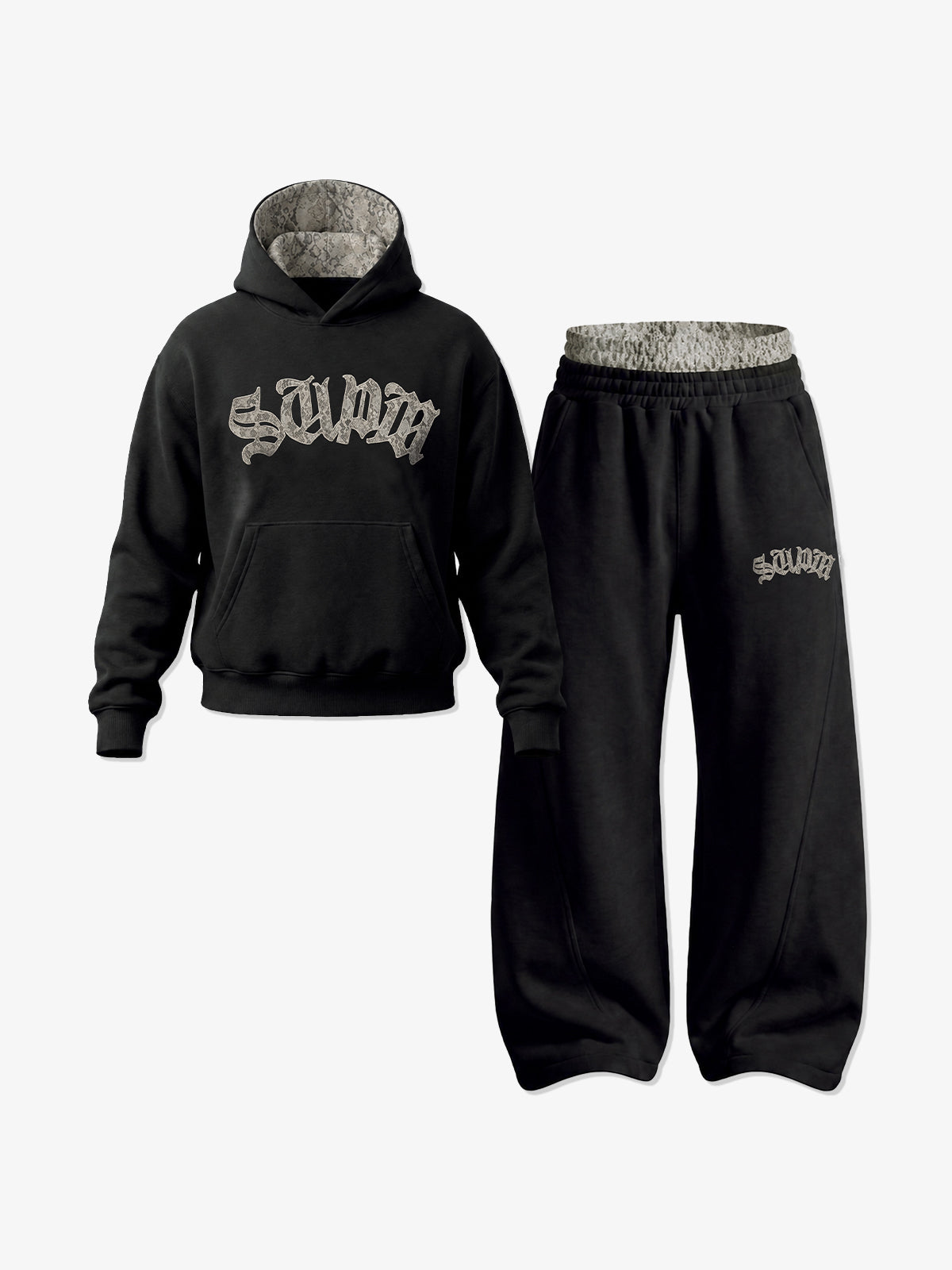 Varsity Graphic Hoodie & Wide-Leg Sweatpants Set