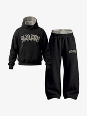 Varsity Graphic Hoodie & Wide-Leg Sweatpants Set