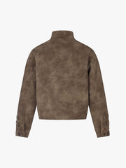 Suede Button Boxy Fit Jacket