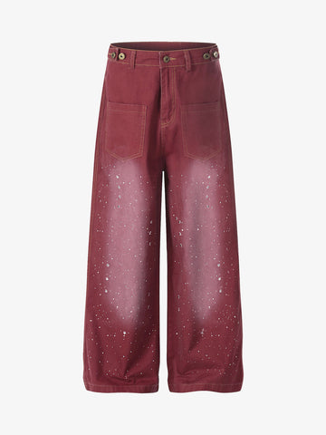 Vintage Washed Paint Splatter Jeans