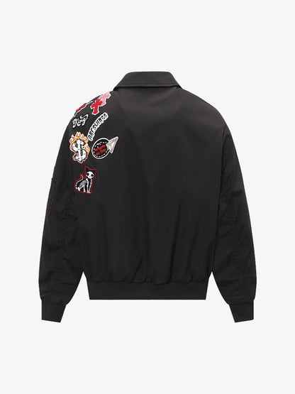 Original Design Bomber Jacket for Men and Women - Trendy Patches and High-Quality Construction 