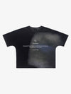 300G Cotton Jade Pattern Dyed T-Shirt with Caution Print Oversized Streetwear Tee 
