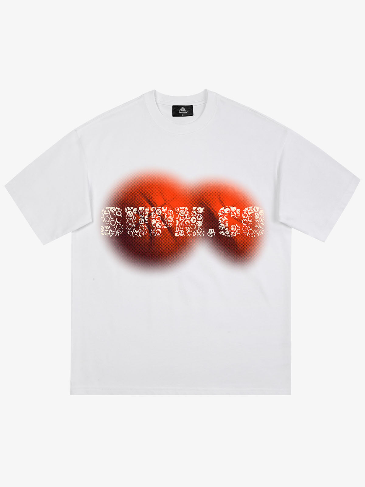 thesupermade-Foam texture basketball pattern print – Loose streetwear trendy T-shirt 