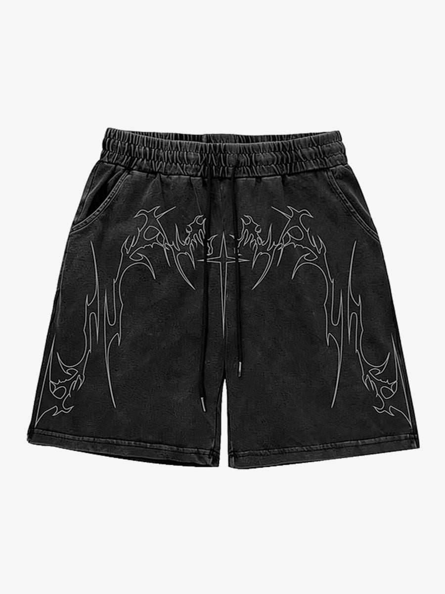 Short à imprimé gothique sombre