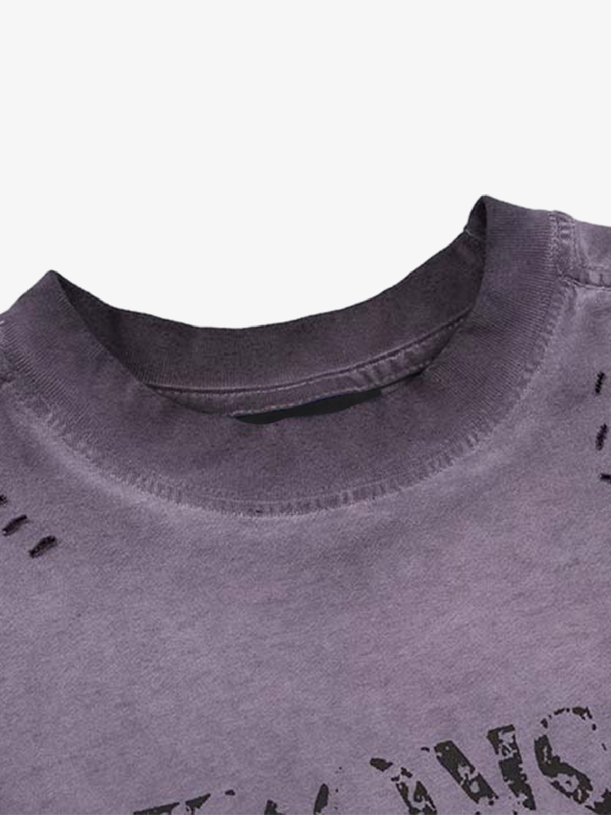 Letter Graphic Spray-Painted Distressed Vest
