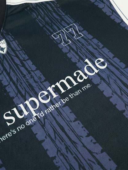 Polyester Sports Jersey with Graphic Print and V-Neck Design 