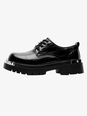 Crocodile-Embossed Derby Shoes