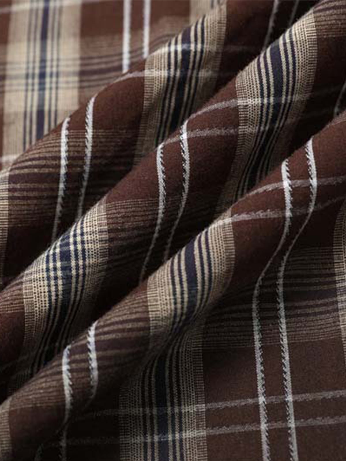 Plaid Long Sleeve Shirt with Unique Contrast Trim 