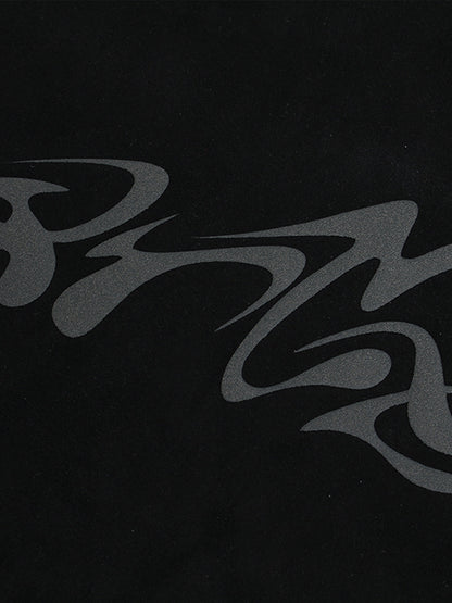 Suede Metallic Design Print T-Shirt 