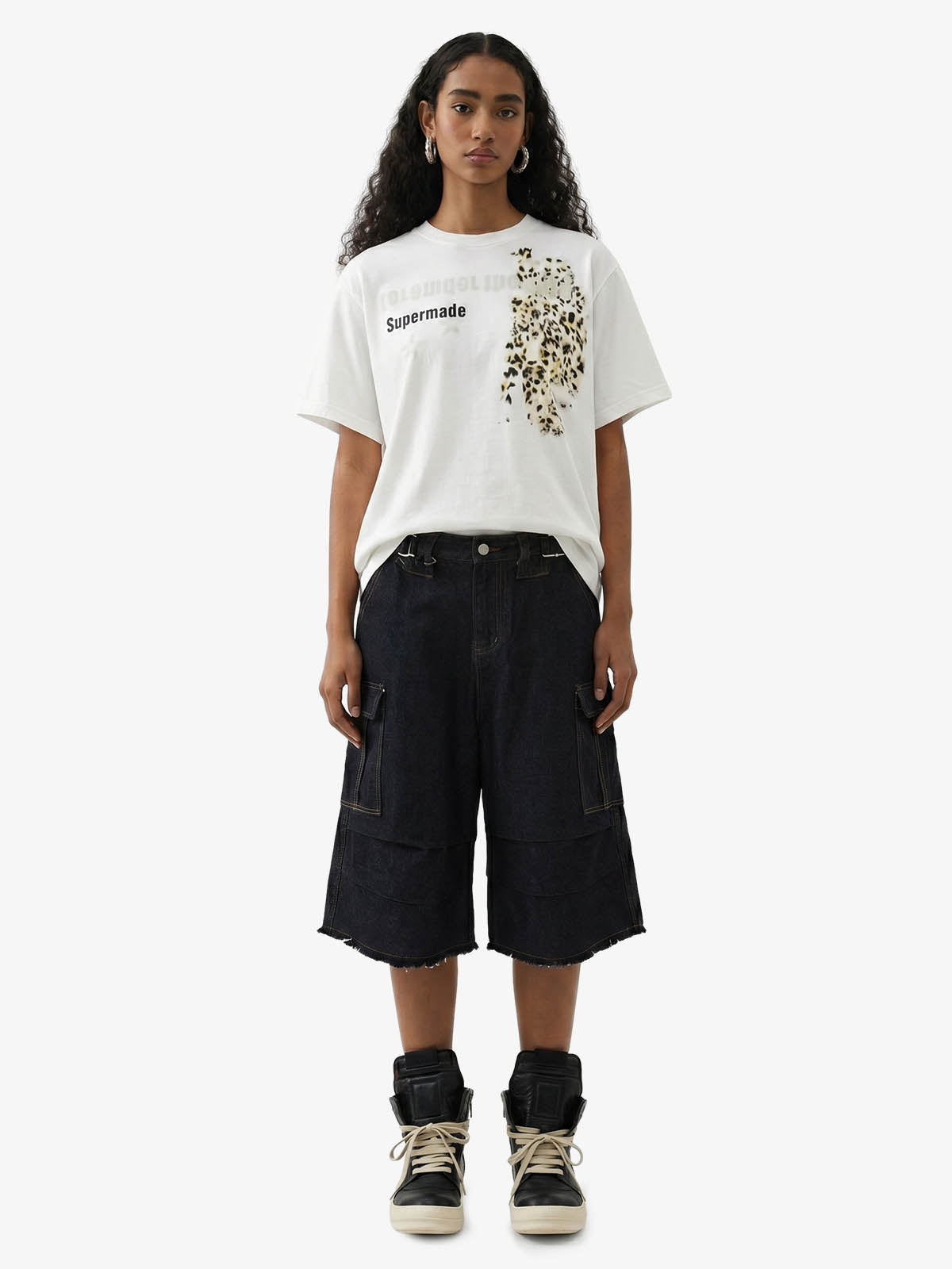 Vintage Contrast Stitch Cargo Shorts