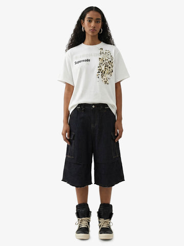 Vintage Contrast Stitch Cargo Shorts