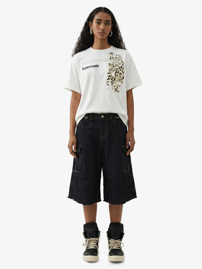 Vintage Contrast Stitch Cargo Shorts