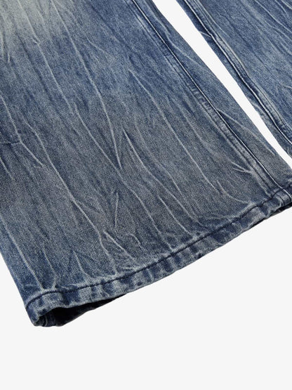 Denim Wide Leg Jeans with Faded Wash and Relaxed Fit 