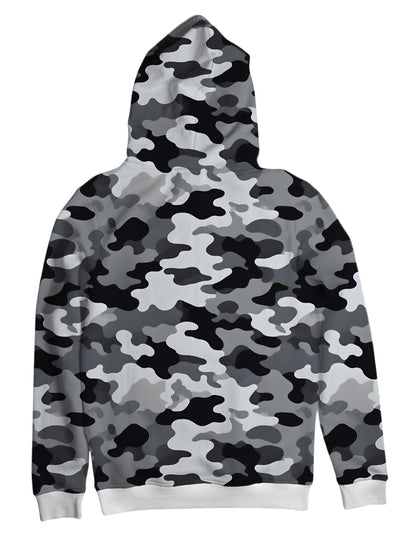 Camouflage Print Contrast Hoodie 