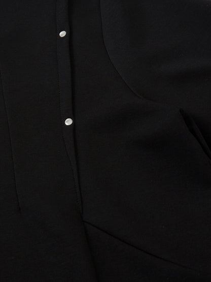 Retro Rivet Pleated Functional T-shirt 