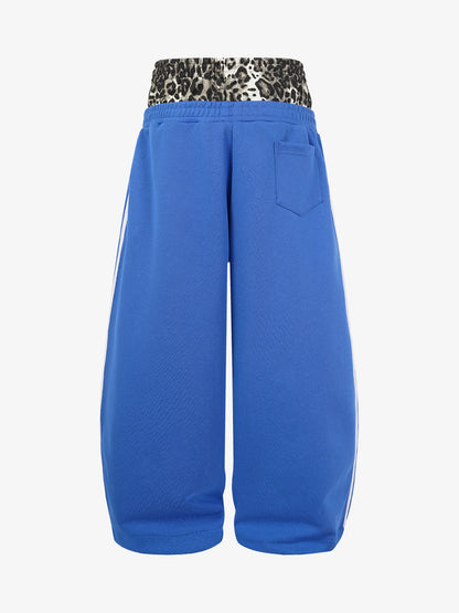 Leopard Double Waist Baggy Sweatpants