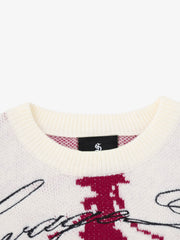 Maglione in maglia jacquard con teschio scuro
