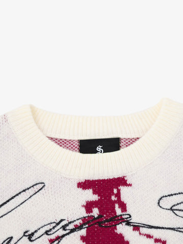 Dark Skull Jacquard Knit Sweater