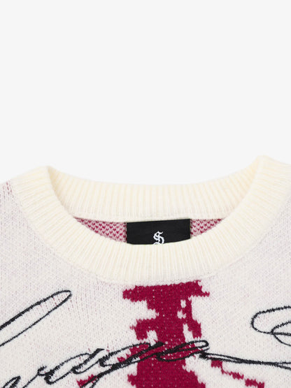 Dark Skull Jacquard Knit Sweater