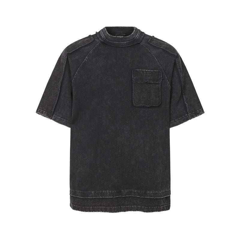 Exposed Seam Washed T Shirt 
