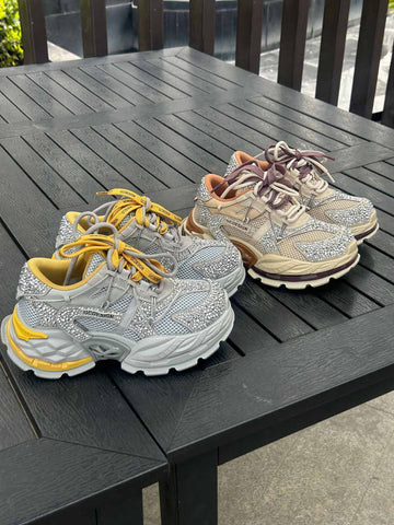 Rhinestone Color Block Sneakers