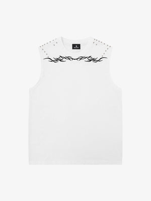 Studded Tribal Sleeveless T-Shirt 