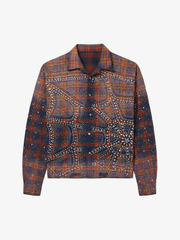 Rhinestone Plaid Long-Sleeve Shirt