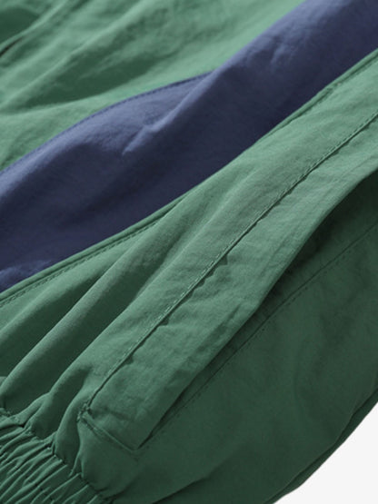 Color Block Full-Zip Nylon Windbreaker