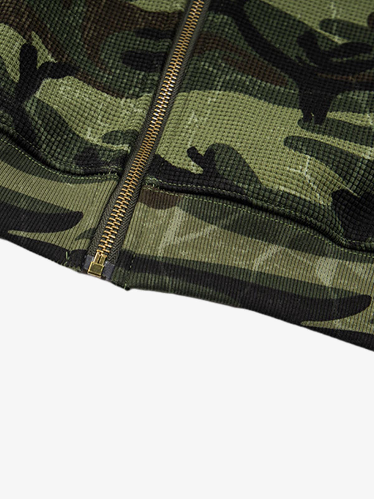Camo Waffle-Knit Hoodie; Classic Camouflage / M, Classic Camouflage / L, Classic Camouflage / XL