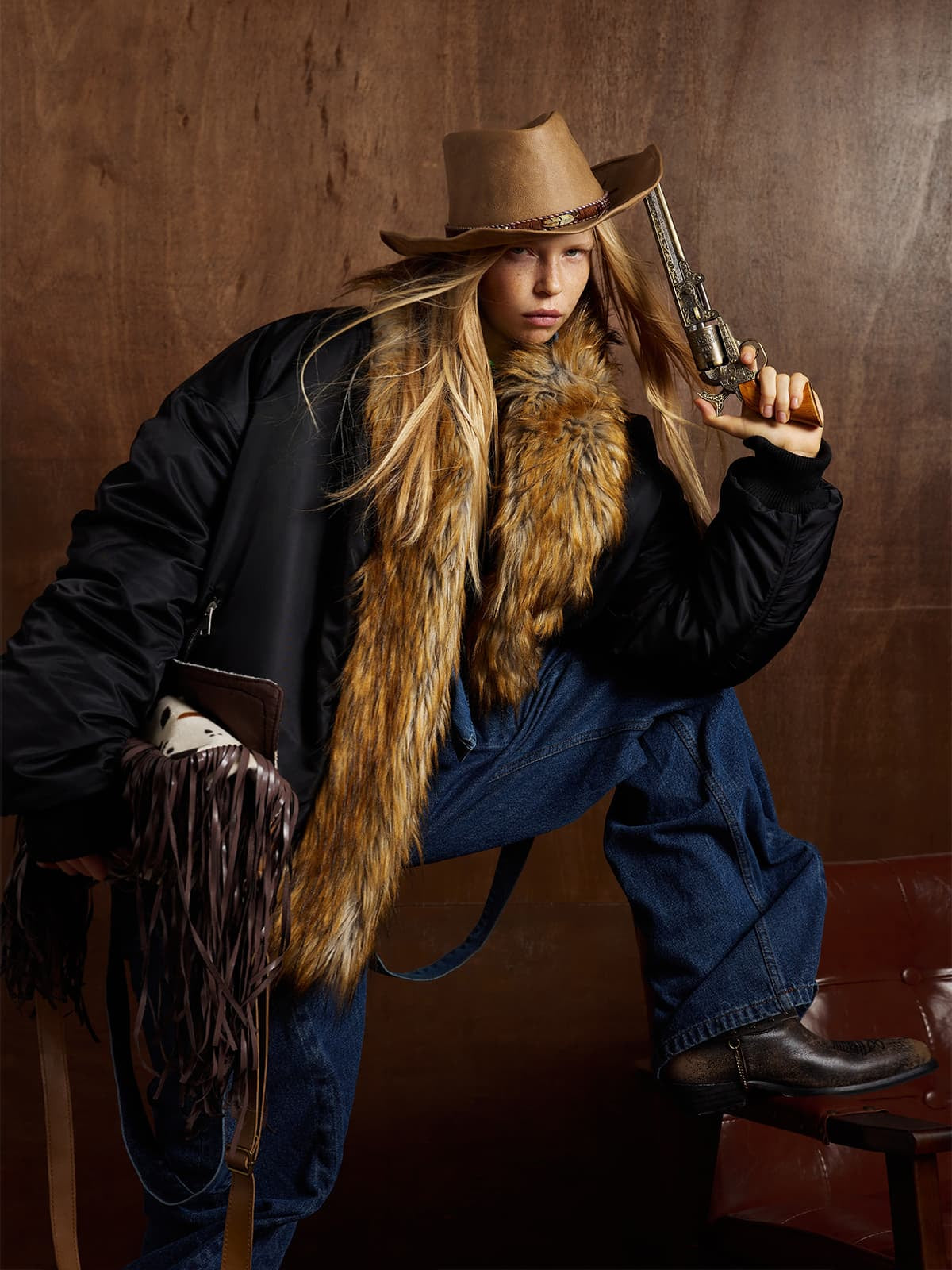 Winter-Ready Corduroy Jacket with Faux Fur Trim for Men 