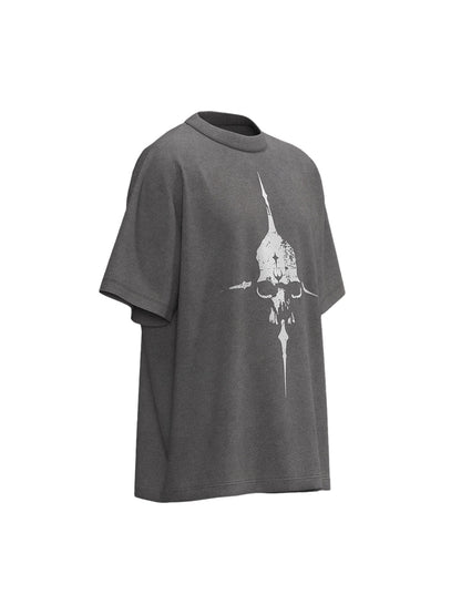 Distressed Skull Cross Graphic T-Shirt 