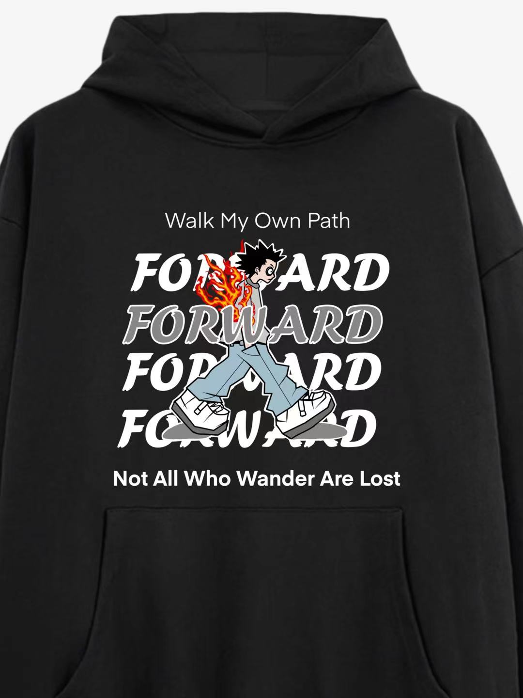 “Walk My Own Path” Graphic Cotton Hoodie 