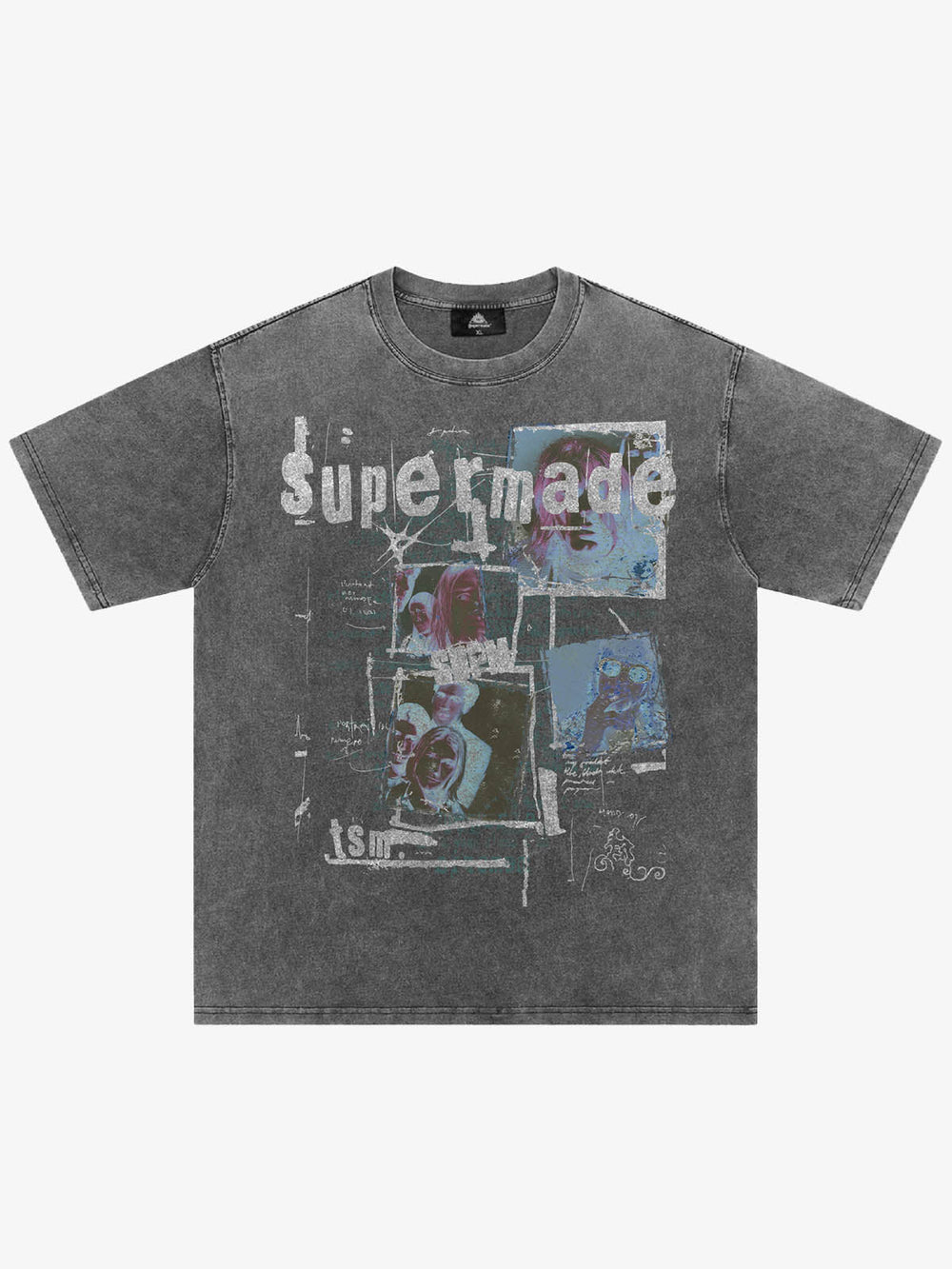 Washed Vintage Collage Graphic T-Shirt 