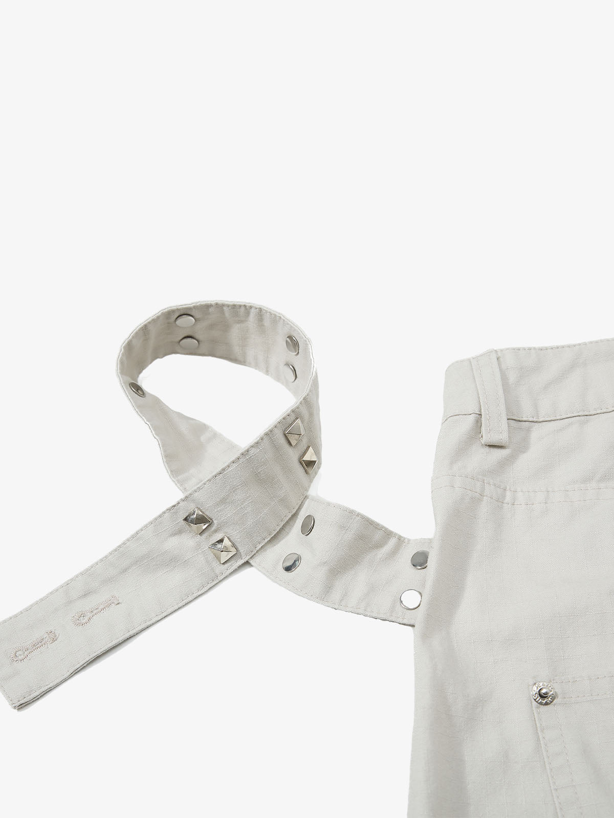 Detachable Back Panel Riveted Pants 