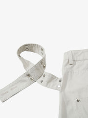 Detachable Back Panel Riveted Pants 