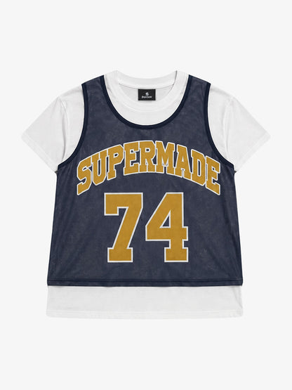 Layered Paneled Basketball Jersey