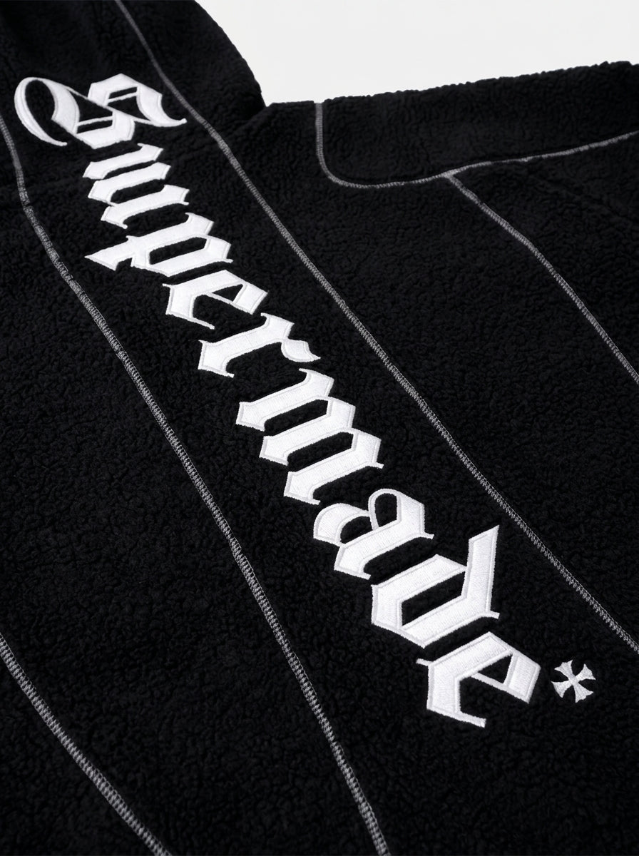Contrast Stitch Fleece Hoodie Jacket