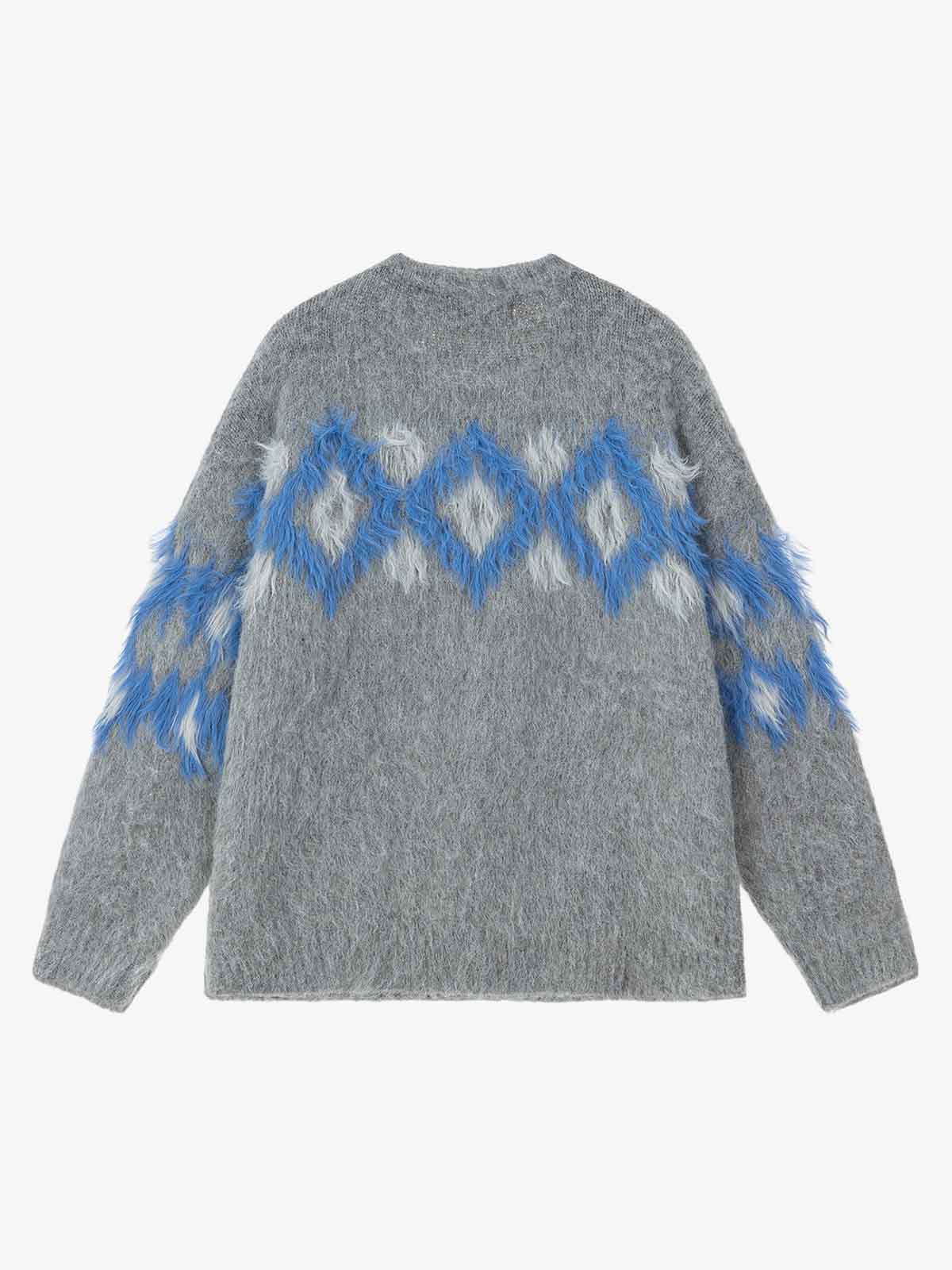 Cozy Knit Sweater with Geometric Pattern for Fall and Winter 